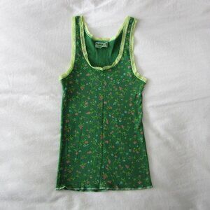 Michael Stars Green Floral Tank Top